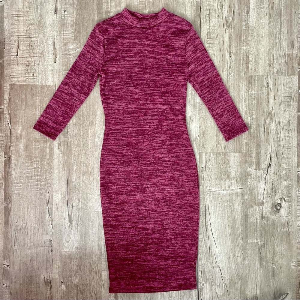 Marled Knit Red Sweater Dress | NWOT | Wine Red / Maroon | Small